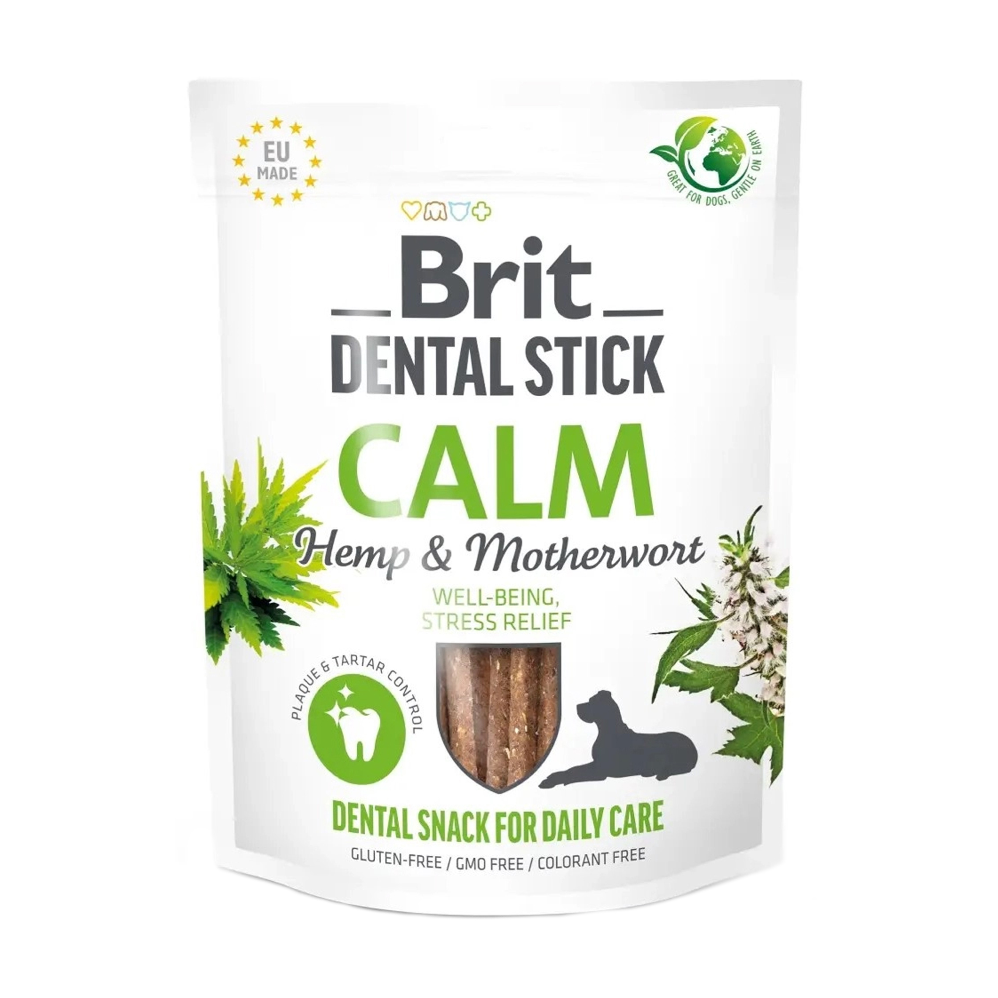 Ласощі для собак Brit Dental Stick Calm конопля та пустирник, 251 г