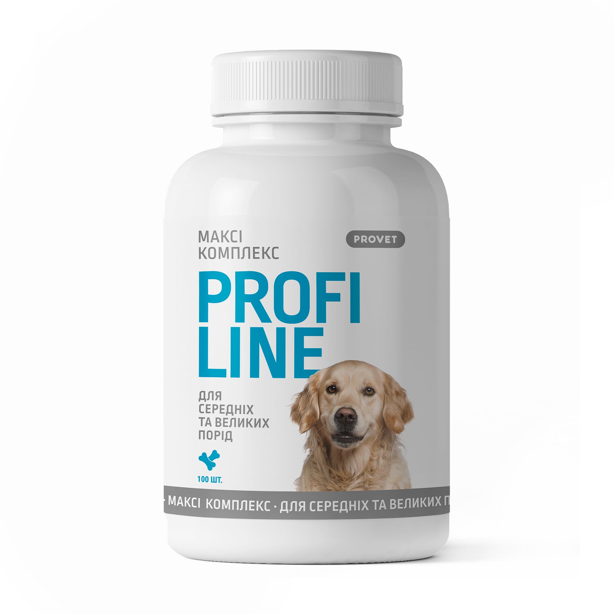 Вітаміни для собак в таблетках ProVET Profiline Максі комплекс для середніх та великих порід, 100 шт